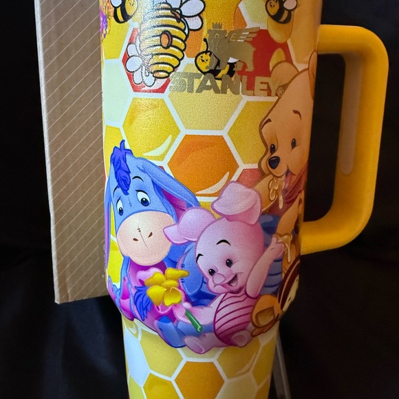 New Stanley Yellow Tumbler with Special Edition Winnie the Pooh Design 40oz - Picture 3 of 7